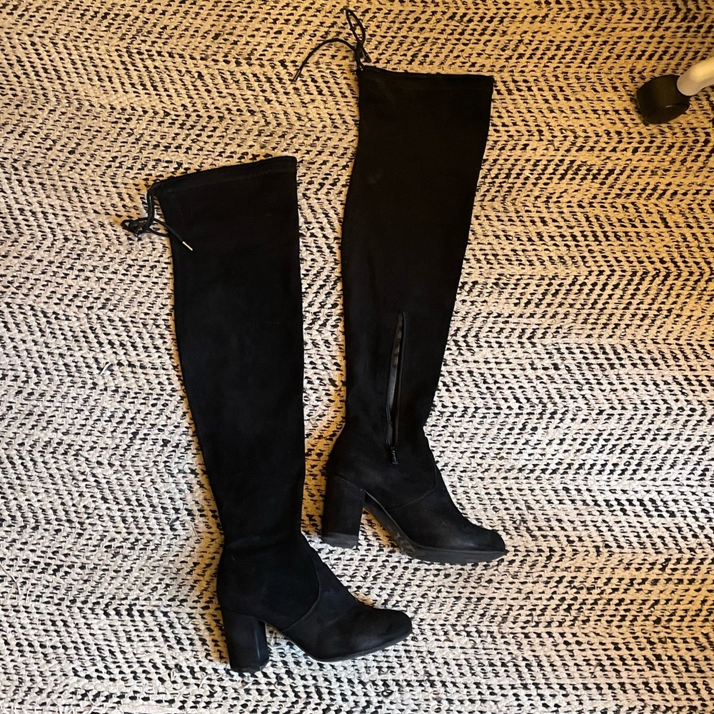 Over the knee black boots